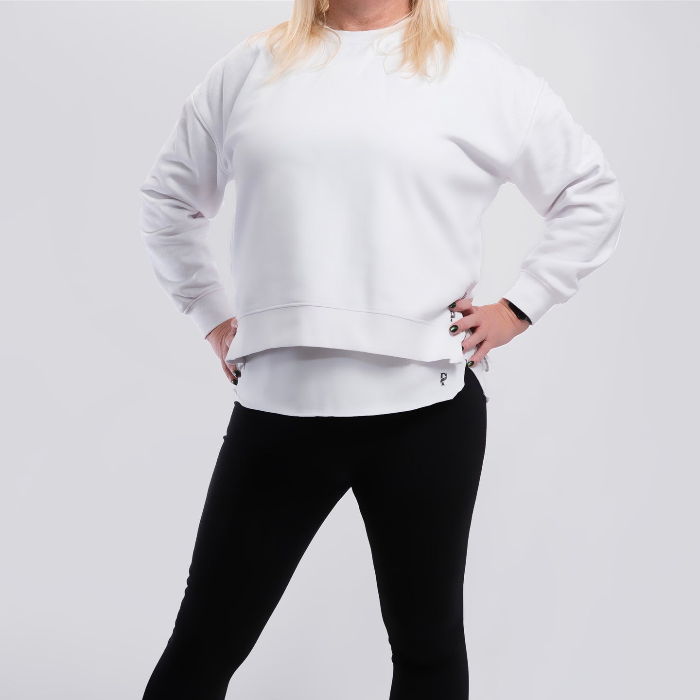 ELECTRA MID LENGTH SWEATSHIRT WITH SIDE ZIPS